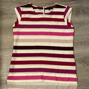 The Limited striped pink short sleeve blouse